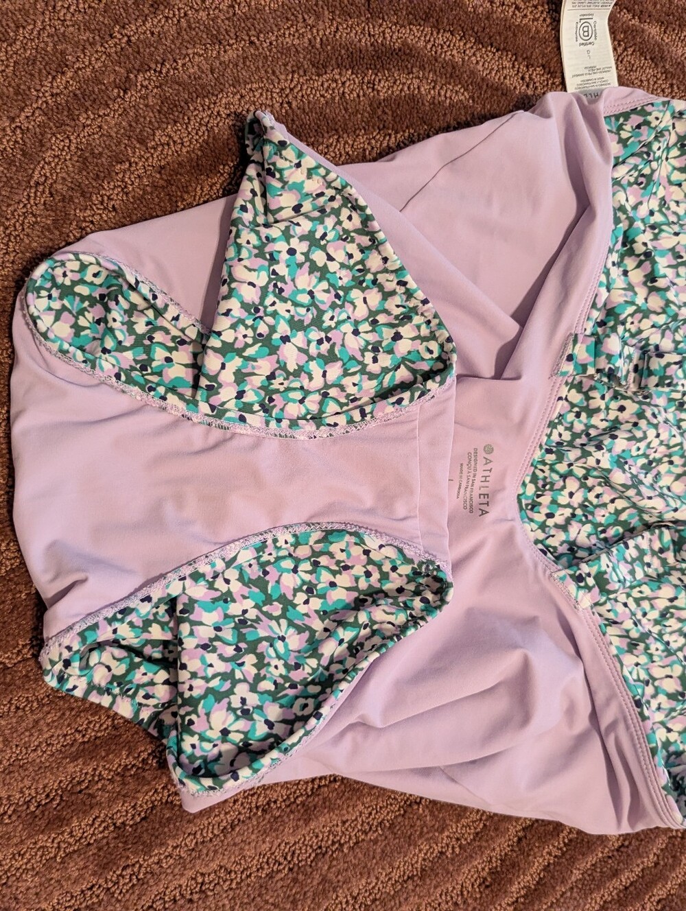 Athleta Hermosa One-Piece Swimsuit in Green and Pink - Picture 6 of 7